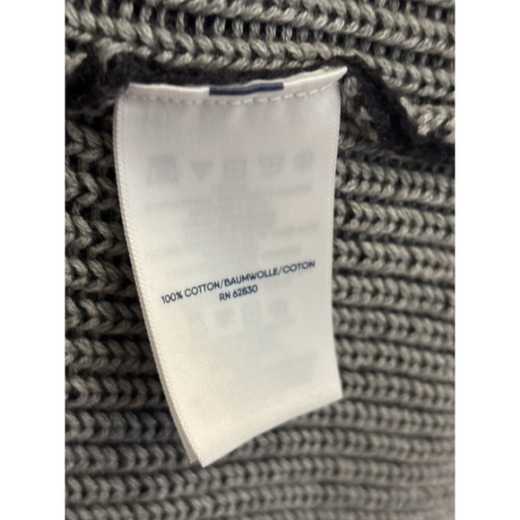 Lands' End Women's Cotton Drifter Black‎ Gray Open Cardigan Sweater Size Small - Picture 3 of 6